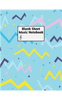 Blank Sheet Music Notebook: Easy Blank Staff Manuscript Book Large 8.5 X 11 Inches Musician Paper Wide 12 Staves Per Page for Piano, Flute, Violin, Guitar, Trumpet, Drums, Cell