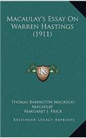 Macaulay's Essay On Warren Hastings (1911)