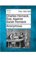 Charles Horneck, Esq. Against Sarah Horneck