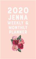 JENNA planner 2020-2021, planner calendar 2020 for JENNA Monthly Weekly 2020 Planner A beautiful: Planner 2020 / Planner Book Gift, 100 Pages, 5 x 8 inches, JENNA Planner, Planner Book, 2020 planner weekly and monthly, planner's, work, or home!, 