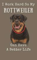 I Work Hard So My Rottweiler Can Have A Better Life: 120 Blank Pages (6 x 9 inches) Rottweiler Saying Notebook with More Rottweilers Inside!