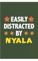 Easily Distracted By Nyala: Nyala Lovers Funny Gifts Dot Grid Journal Notebook 6x9 120 Pages