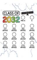 Class of 2032 - Pre K, K, 1st grade, 2nd grade, 3rd grade, 4th grade, 5th grade, 6th grade, 7th grade, 8th grade, 9th grade, 10th grade, 11th grade, 12th grade: Blank Lined journal Grow With Me book - Space for checkmarks Prekindergarten to twelfth grade