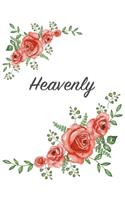 Heavenly: Personalized Composition Notebook - Vintage Floral Pattern (Red Rose Blooms). College Ruled (Lined) Journal for School Notes, Diary, Journaling. Flo