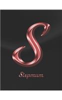 Stepmum: 1 Year Weekly Planner with Note Pages (12 Months) - Black Marble Rose Gold Pink Effect Letter S - 2020 - 2021 - Week Planning - Monthly Appointment 