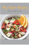 My Vegan Recipes Cookbook: Blank Cookbook, Recipe Binder, Cooking Journal, Recipe Notebook, Orange(Elite Recipe Book)