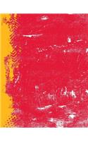 Red and Gold: (8.5 X 11 Lined) Blank Journal Grunge Team Color Notebook