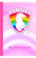 My Unicorn Journal: Auntie Unicorn Rainbow Pink & White Cover Writing Notebook for Aunt Daily Diary for Writers Write about Your Life & Interests