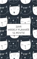 2019 12 Month Weekly Planner: Crazy Cat Pocket Sized Planner Is Perfect for Working Moms, Teachers, Home School or at the Office! Keep Your Social and Business Schedule in One Pl