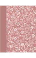 Notebook: Lined Journal - Composition Book - 8.5 X 11 Paper - Wide Ruled - 100 Pages - Mauve Floral Design