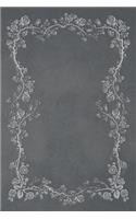 Slate Grey 101 - Blank Notebook With Color Me Too! Rose Vines - 6x9