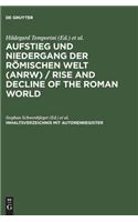 Aufstieg Und Niedergang Der Romischen Welt (Anrw) / Rise and Decline of the Roman World, Inhaltsverzeichnis Mit Autorenregister
