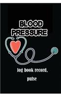 Blood pressure log book record, pulse