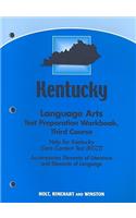 Kentucky Language Arts Test Preparation Workbook, Third Course