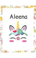 Aleena: Customized Lined Notebook for Girls