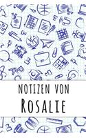 Notizen von Rosalie: Kariertes Notizbuch mit 5x5 Karomuster für deinen personalisierten Vornamen