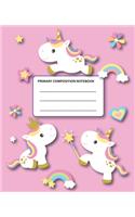Primary Composition Notebook: Baby Unicorns Rule Ok! (Pastel Pink Cover)