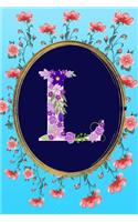 L: Monogram Initial L Notebook: Elegant and Stylish Floral Gift Lined Journal for Women and Girls