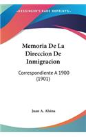 Memoria De La Direccion De Inmigracion