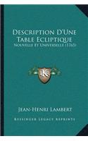 Description D'Une Table Ecliptique