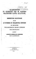 Quaestionum in Ciceronis pro M. Fonteio orationem capita quattuor: (Latin)
