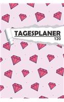 Tagesplaner Diamant Rosa: Eleganter Terminplaner I DIN A5 I 120 Seiten I Tageskalender I Organizer für Schule, Uni und Büro(1 Abstrakte Tagesplaner)