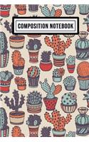 Cactus Wide Ruled Composition Notebook
