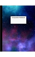 Composition Notebook: College Rule, Purple Star Sytems in Outer Space - Journal for Girls and Boys, Kids, School, Students and Teachers - 8.5 x 11, 100 College Ruled Page