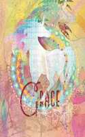 Grace: Colorful Rainbow Unicorn - 100 Pages 8"X10" Girl's Composition Wide Ruled Notebook