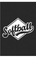 Softball: Softball Notebook Blank Dot Grid Sports Journal dotted with dots 6x9 120 Pages Checklist Record Book Softball Lovers Take Notes Gift for Softball Pl