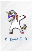 Randall A5 Lined Notebook 110 Pages: Funny Blank Journal For Personalized Dabbing Unicorn Family First Name Middle Last. Unique Student Teacher Scrapbook/ Composition Great For Home Sch