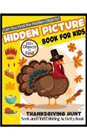 Hidden picture book for kids thanksgiving hunt seek and find coloring activity book can you find the hidden objects? 250+ objects to find