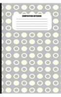 Composition Notebook: Abstract Circle Pattern on Light Gray (100 Pages, College Ruled)