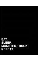 Eat Sleep Monster Truck Repeat: Two Column Ledger Accounting Ledger Book, Accounting Ledger For Kids, Bookkeeping Ledger Sheets, 8.5 x 11, 100 pages