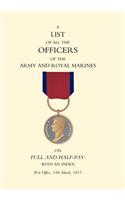 1815 List of All the Officers of the Army and Royal Marines on Full and Half-pay with an Index: (English)