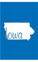 Iowa - Cobalt Blue Lined Notebook with Margins