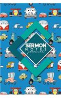 Sermon Notes Journal: Sermon Journal For Ladies, Sermon Books For Kids, Sermon Notebook For Women, Sermon Notes Journal For Men, Cute Cars & Trucks Cover