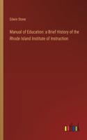 Manual of Education