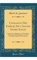 Catalogue Des Espï¿½ces de l'Ancien Genre Scolia: Contenant Les Diagnoses, Les Descriptions Et La Synonymie Des Espï¿½ces, Avec Des Remarques Explicatives Et Critiques (Classic Reprint)