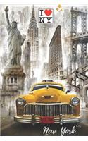 New York City: Notebook, Souvenir Journal Diary, Yellow Taxi, Statue of Liberty, Empire State Building, Brooklyn Bridge, Times Square, Manhattan, NY, American Trav