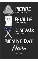 Rien ne bat Naïm - Notes: Noms Personnalisé Carnet de notes / Journal pour les garçons et les hommes. Kawaii Pierre Feuille Ciseaux jeu de mots. Fournitures scolaires, premie