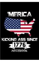 Merica Kicking Ass Since 1776 Notebook