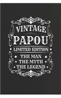 Vintage Papou Limited Edition The Man Myth The Legend