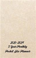 2020-2024 5 Year Monthly Pocket Size Planner