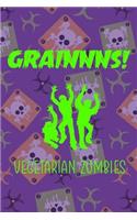 Grainnns! Vegetarian Zombies: Blank Lined Notebook ( Zombie ) (Purple And Green)