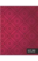 Dot Grid Notebook: Large 8.5 x 11 Inches - 5mm Square Grid Journal - Rose Diamond Pattern