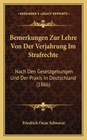 Bemerkungen Zur Lehre Von Der Verjahrung Im Strafrechte