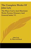 Complete Works Of John Lyly
