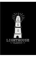 Lighthouse classic: 6x9 Lighthouse - grid - squared paper - notebook - notes