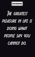 The greatest pleasure in life is doing what people say you cannot do.